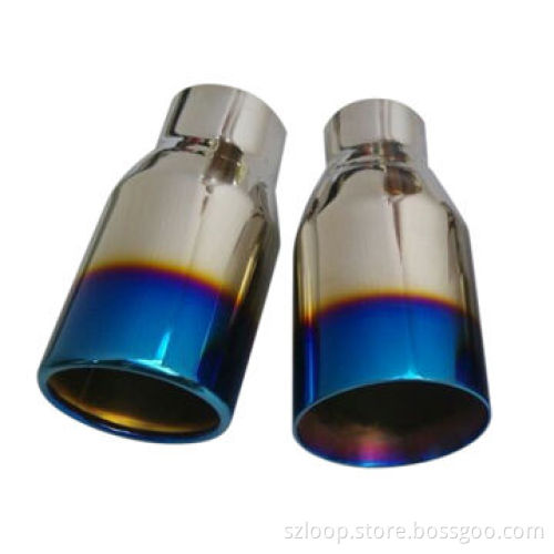 Universal car muffler weld-on blue chrome tail pipes tipsNew